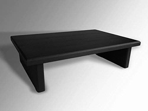 Monitor Stand P3/4BF18-4 Pine Black Flat Paint 18 x 11.5 x 4.75 TV Wood Shelf Riser Furniture Desk Assembled Made in USA NEW