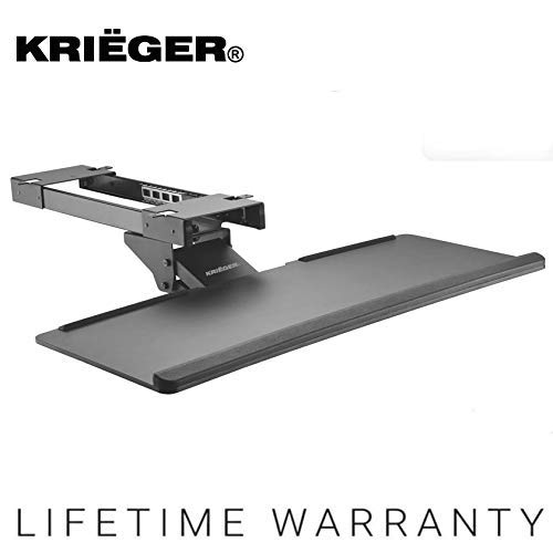 KRIËGER KMB02 Ergonomic Adjustable Computer Keyboard Platform Tray Under Table Desk Mount Drawer Underdesk Shelf Mount