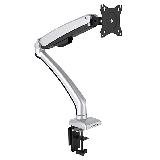 H&A Elegant Aluminum Monitor Stand Gas Spring Desk Monitor Mount for 13