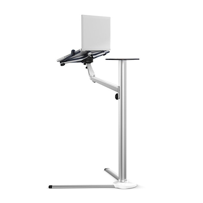 UPERGO Floor Stand for Cell Phones, Tablets, Laptops, and E-Readers, Height Adjustable, 360 Degree Rotating(UP-8), Silver