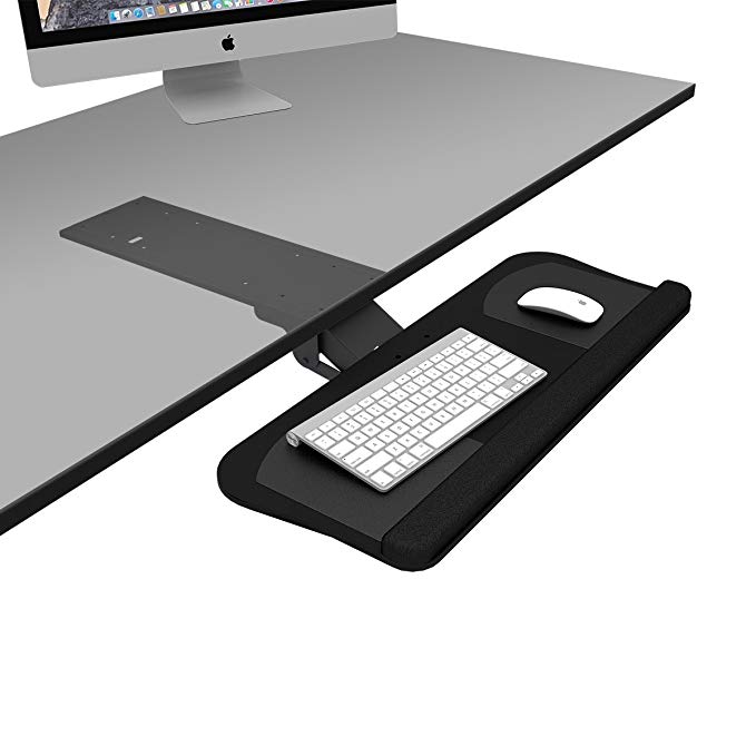DEVAISE Adjustable Keyboard & Mouse Platform Tray with Gel Wrist Rest Pad and Non-Skid Pads