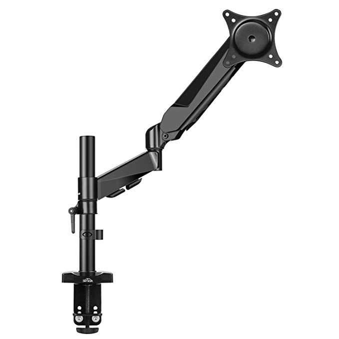 Monitor Arm, SIMBR Full Motion Desk Mount Stand with Height Adjustable Single Gas Spring Arm for 15