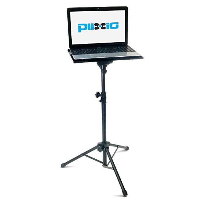 Plixio Universal Laptop & Projector Presentation Stand— Multifunction Tripod Stand with Adjustable Height (27” to 48”)