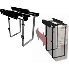 Penn Elcom CPU-57BN Under-Desk Mount Computer Holder with Slide-Out Access for Office, School and Home