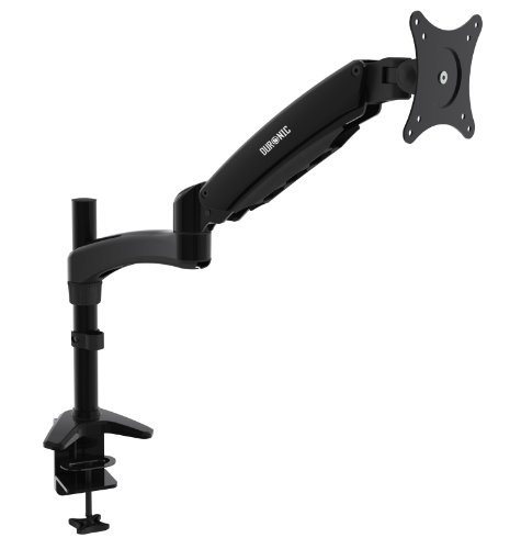 Duronic DM551X2 Spring Single LCD LED Sprung Desk Mount Arm Monitor Stand Bracket with Tilt and Swivel (Tilt -90°/-85°Swivel 180°|Rotate 360°) - 10 Year Warranty