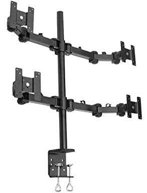 Quad LCD Monitor Stand desk clamp holds up to 4 24