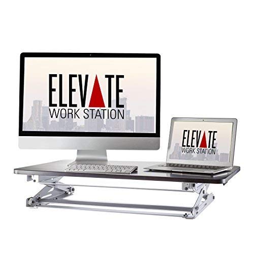 ELEVATE EWS-M1 Standing Desk, 35-Inch, Black Hardwood