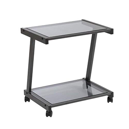 Scranton and Co Smoked Glass Printer Cart in Graphite Black