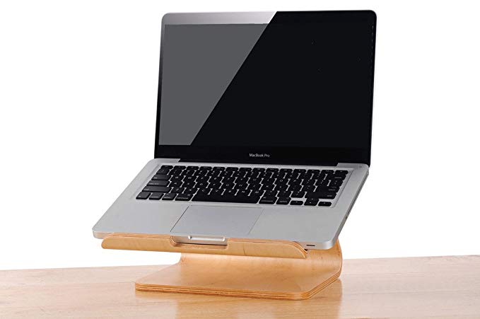 TansyShop Universal Elegant Wooden Stand Cooler Pad For MacBook Air/Pro Retina iPad Pro Tablet Laptop PC Notebook Laptop Riser Cooling Rack_ White Birch