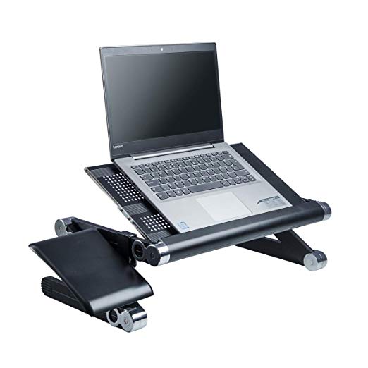 Portable Folding Laptop Stand and Standing Desk Converter. Portable and foldable (Black) with free mouse stand