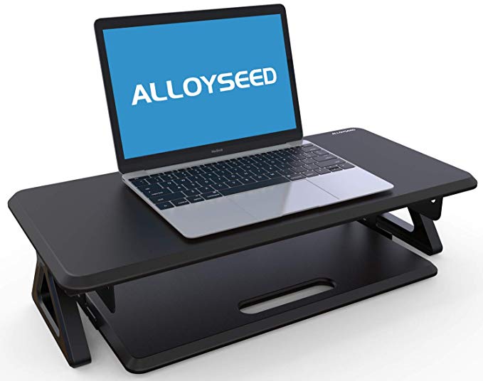 Alloyseed Monitor Stand Riser with Smooth in and Out Keyboard Tray, Laptop Computer Screen Desk Shelf for TV Printer 24.8