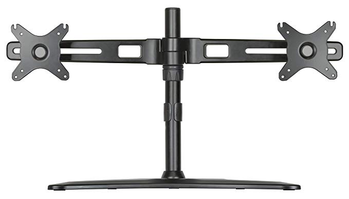 DoubleSight Dual Monitor Easy Stand, Universal Vesa Mount, Free Standing, Fully Adjustable Height, Tilt, Pivot, accomodates up to 27