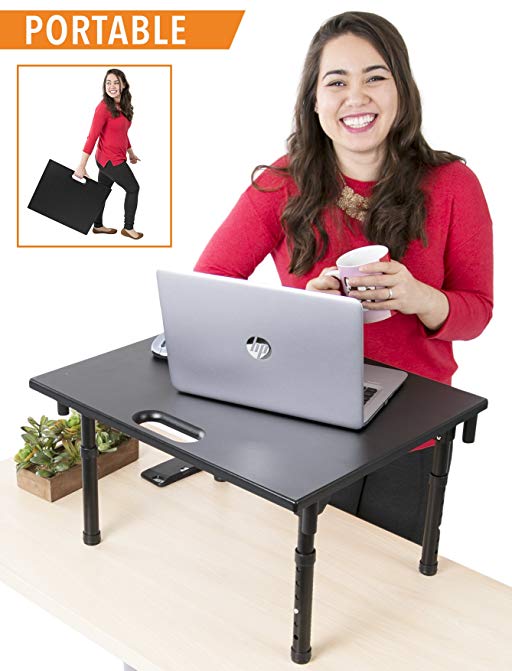 Stand Steady Folding Standing Desk/Portable Standing Table w/Handle! Heavy Duty and Perfect for Traveling & Storage! Great for Corner Desk or Cubes (Original - 23.5