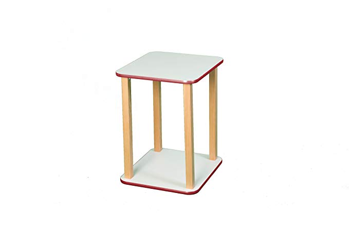 Wild Zoo Furniture CPU and Printer Stand, White/Red