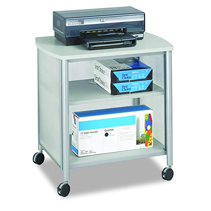 Safco Products Impromptu Mobile Print Stand 1857GR, Gray, 200 lbs. Capacity, Contemporary Design, Swivel Wheels