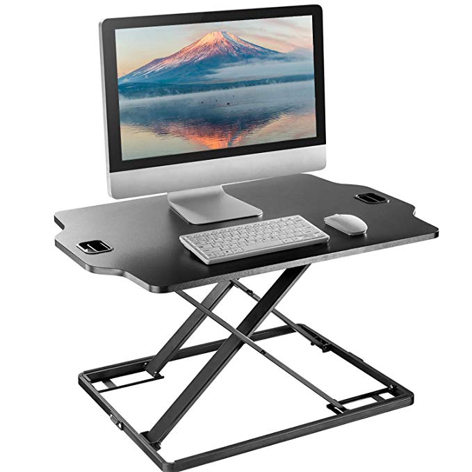 FUTRSEE Standing Desk Converter - Height Adjustable Sit Stand up Desk Riser Platform Station - Ultra Slim Desktop Standing up Workstation 32