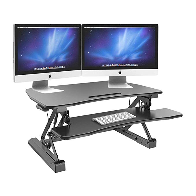 TOUCHXEL Stand up Desk Converter 12 Level Height Adjustable Riser Workstation