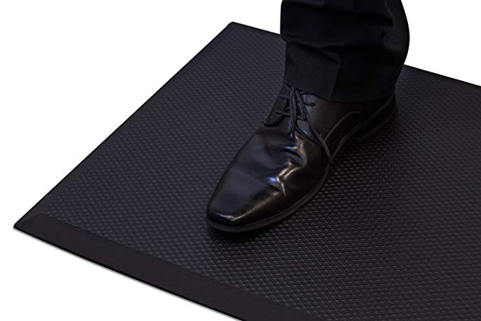 Mount-It! Anti-Fatigue Mat For Standing Desk, Kitchens, Garages, Premium Quality Rubber Gel, 19.7 inches (W) x 35.4 inches (L), Soft Ergonomic Comfort, Black