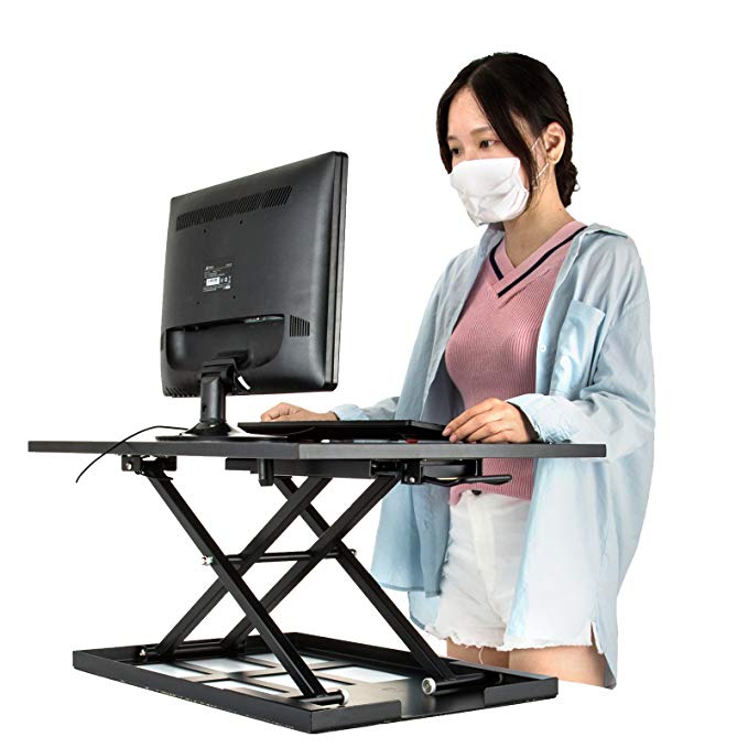 Superland Adjustable Height Standing Desk 28 x 20 Inch Desktop Standing Desk Adjustable Height Sit to Stand Ergonomic Workstation (28”X20”)