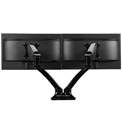Fleximounts M06 Full Motion Dual Arms Desk Mount for 10''-24'' LCD Computer Monitor with swivel Gas Spring arm