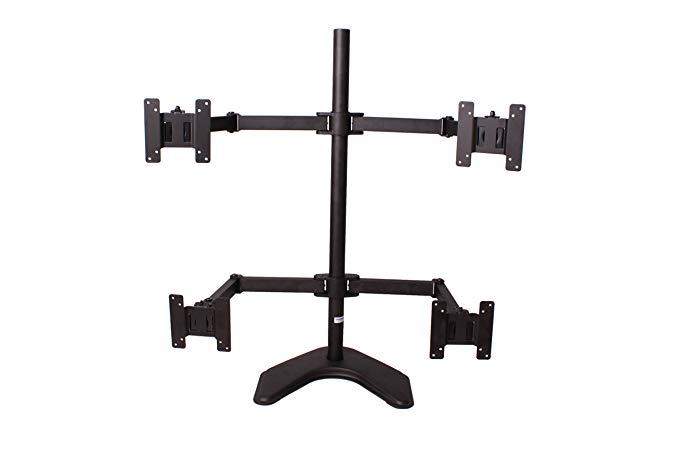 MonMount Free Standing Quad/Four LCD Monitor Stand Holds Up to 24-Inch Widescreen Displays, Black (LCD-6480B)