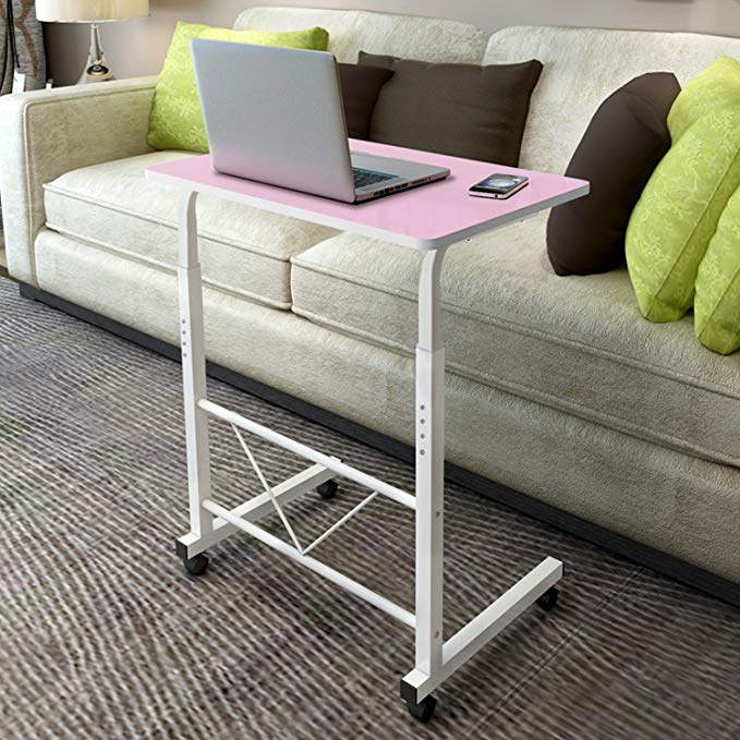 24” Mobile Laptop Desk Cart (Pink)